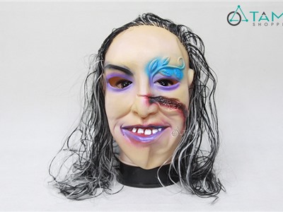 Mặt nạ Kẻ rạch mặt môi tím cao su HLW-MN-46